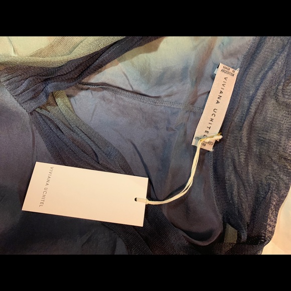 Viviana Uchitel Gradient Elaine Rouged Mesh Insert NWT - Picture 6 of 8